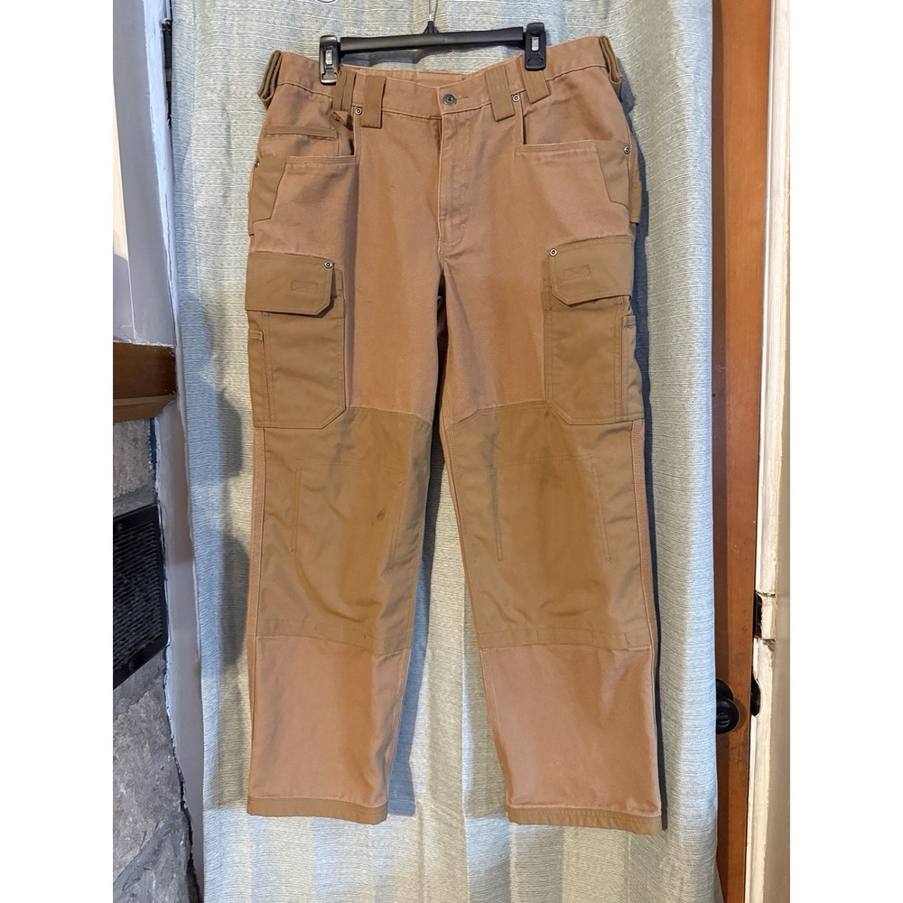 Duluth Trading Fire Hose Work Pants Mens 38x32 Brown Cargo Utility Carpenter
